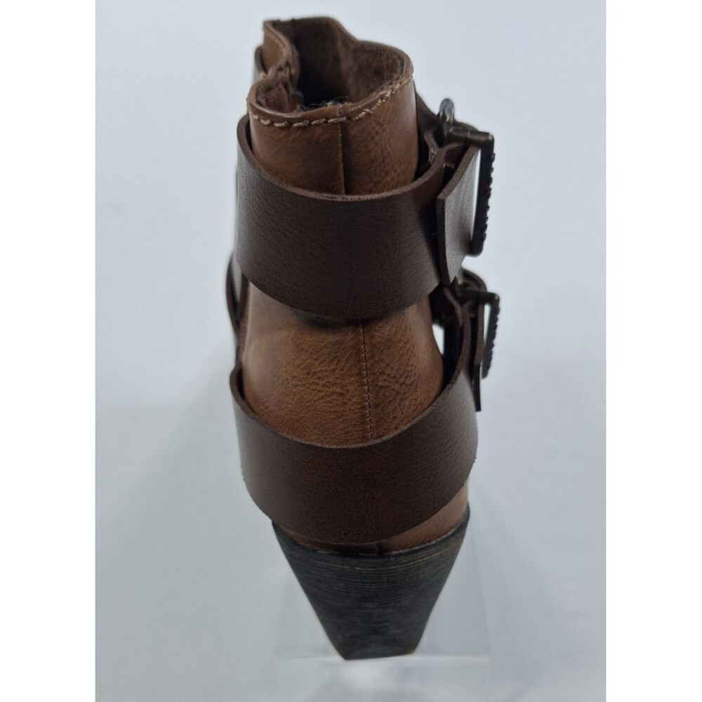 Blowfish Brown Faux Leather Zip-Up Boots Women Size 7.5 Brown Sworn Bootie - Picture 9 of 14
